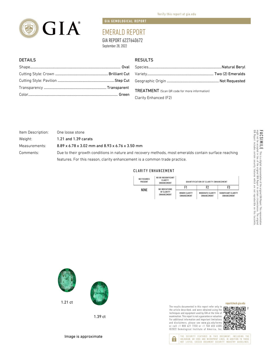 Roman + Jules Gem Quality Oval Shaped Emerald and Diamond Halo Style Drop Earring Set in 18K W/G - Image 10 of 10