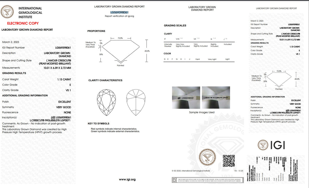 Christopher Designs L'Amour Crisscut® Pear Shape Lab Grown Diamond Drop Earrings set in 14K White Gold - Image 9 of 10