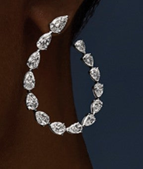 Christopher Designs L'Amour Crisscut® Diamonds Earring in 14K White Gold - Image 1 of 2