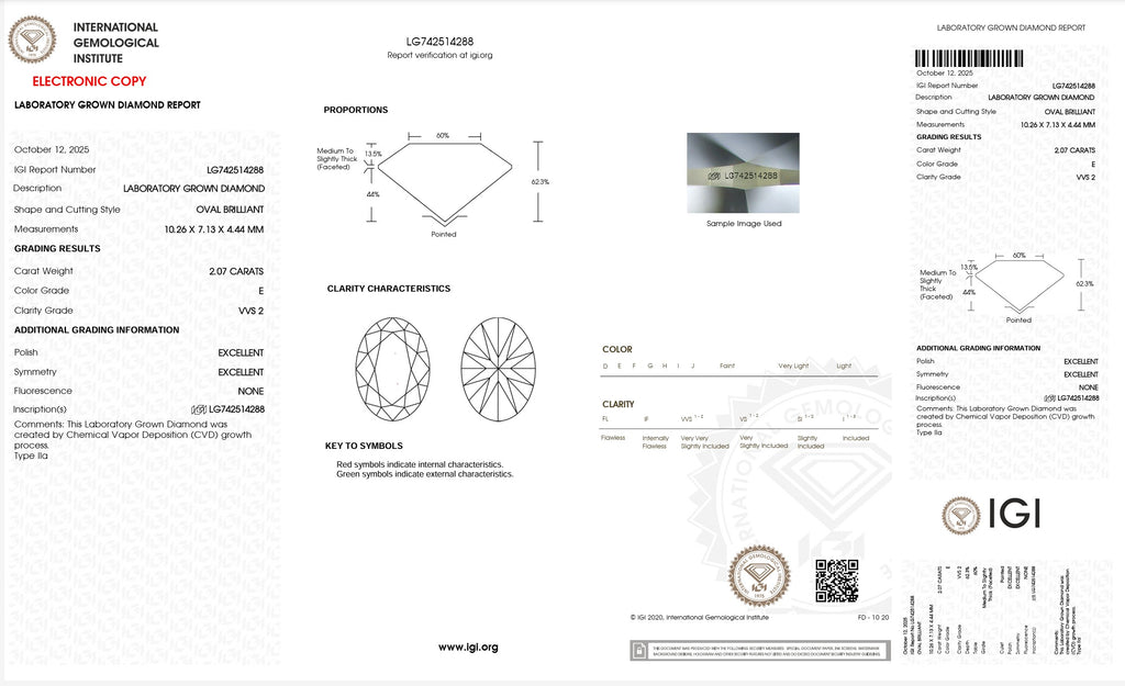 Hidden Halo Lab Grown 2.07 Carat Oval Diamond Engagement Ring set  in 14 kt Yellow and White Gold. (Copy) - Image 11 of 11