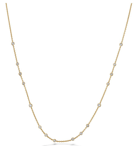 Memoire Collection Diamond 0.77 cts By the Yard chain Necklace Set in 18 kt Yellow gold - Image 1 of 12