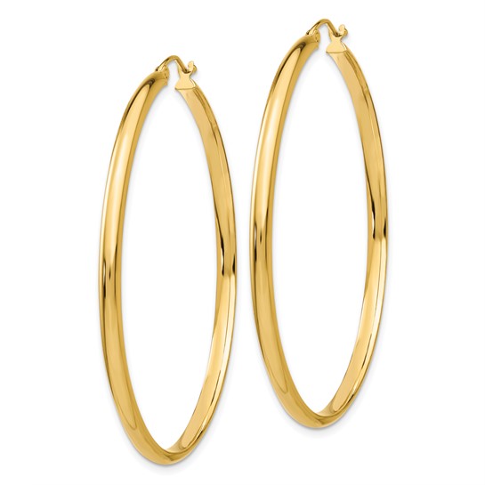 Round 14K Yellow Gold Hoop Earrings - Image 1 of 4