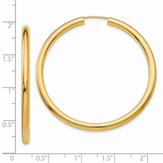Polished Round Endless Tube Hoop Earrings in 14K Yellow Gold - Image 4 of 4