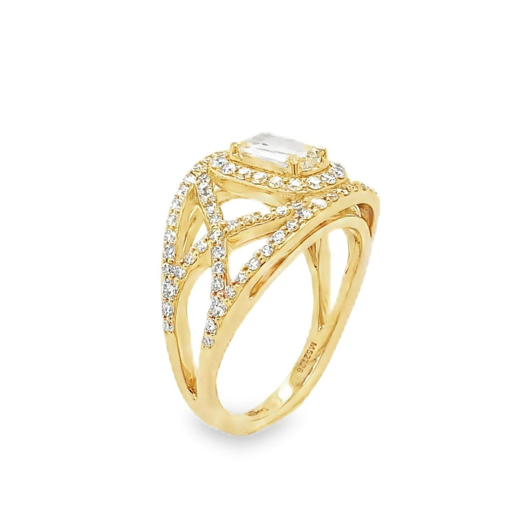 Christopher Designs L'Amour Crisscut® Diamond Ring set in 14K Yellow Gold - Image 1 of 8