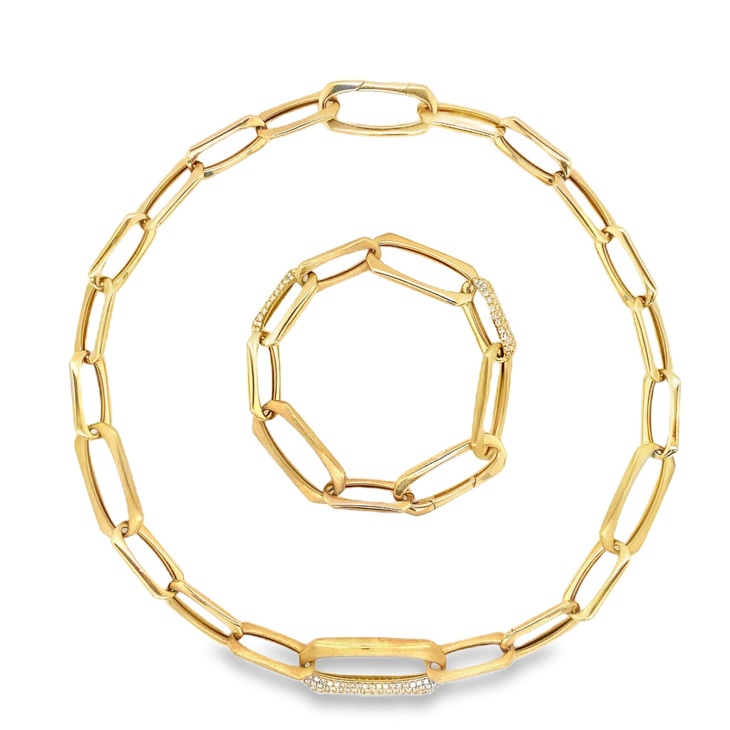 Afarin Collection Pavé Diamond 1.72 cts Paperclip Bracelet Set in 18K Yellow Gold - Image 12 of 12