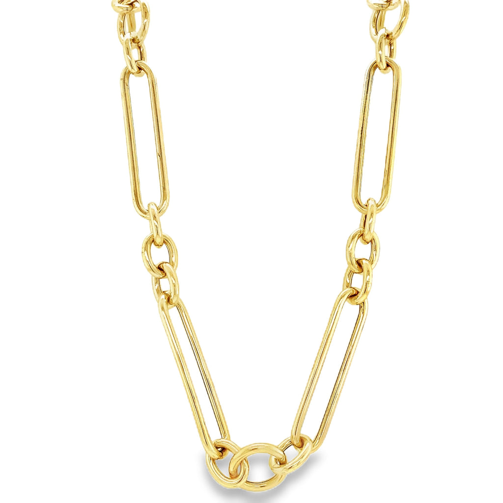 Paperclip and Oval Link 18" Neck Chain in 14 kt Yellow Gold - Image 1 of 6
