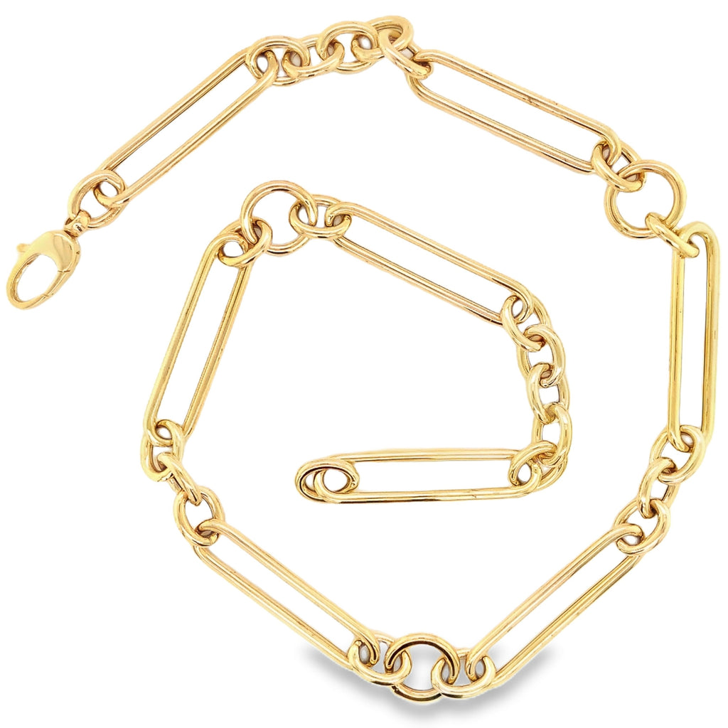Paperclip and Oval Link 18" Neck Chain in 14 kt Yellow Gold - Image 4 of 6