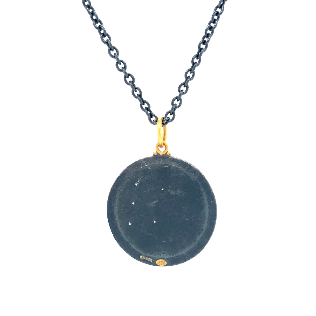Lika BeharTreasures and Talismans, Yin and Yang MEDALLION Collection with Diamond in 24K Gold and Oxidized Si - Image 4 of 7