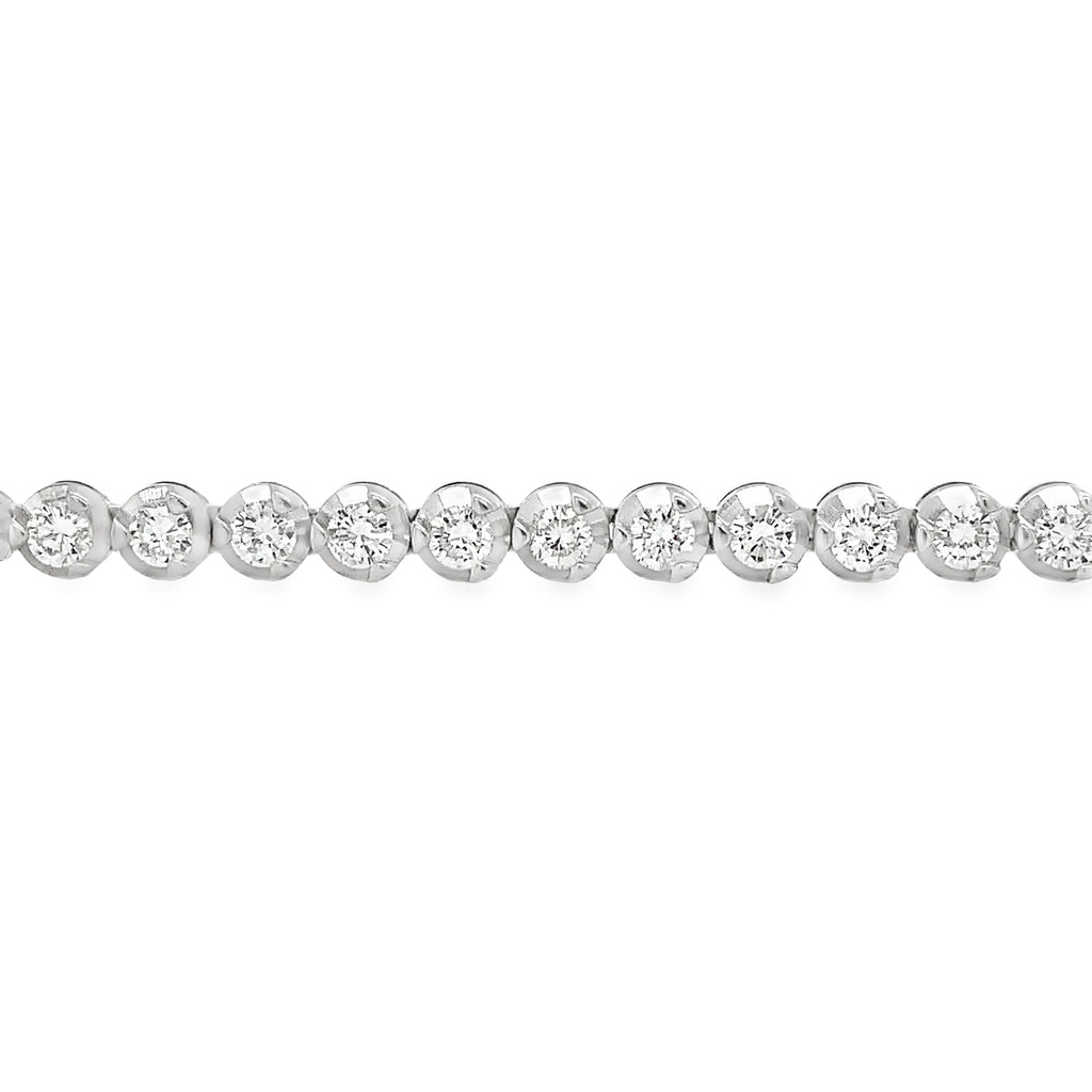 Straight-Line 3 Prong Classic  Diamond Bracelet set in 18K White Gold - Image 7 of 7