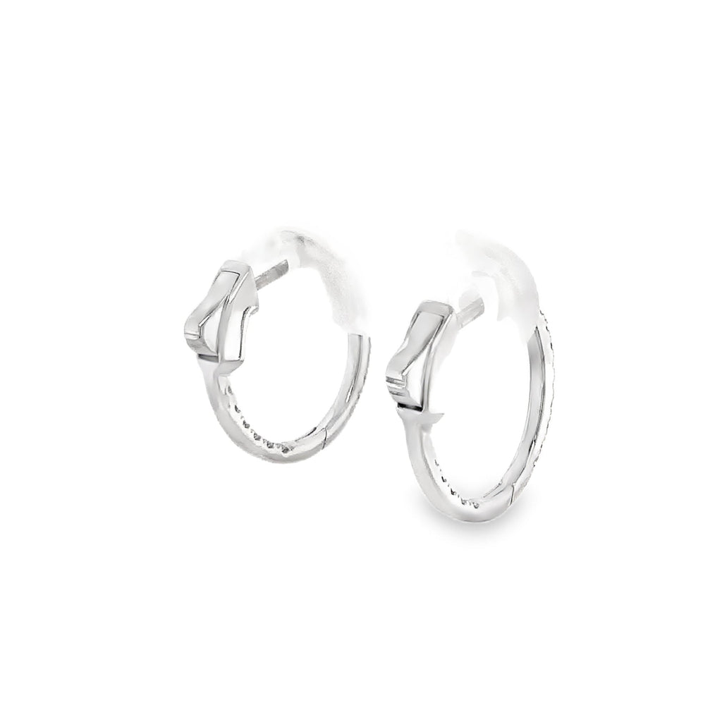 Small Diamond Hoop Earring Set in 14K White Gold - Image 2 of 5