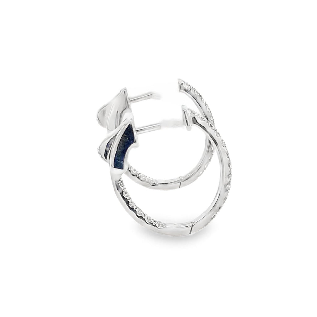 Small Diamond Hoop Earring Set in 14K White Gold - Image 4 of 5