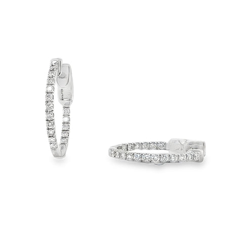 Small Diamond Hoop Earring Set in 14K White Gold - Image 1 of 5