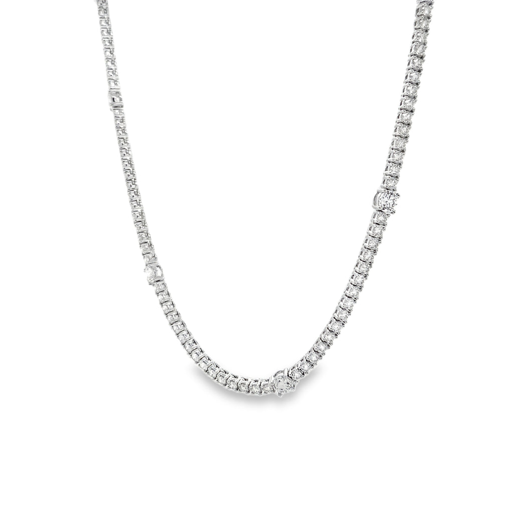 Memoire Collection Scarlett Diamond Station Necklace 18 Karat White Gold  7.09 cts Diamond - Image 9 of 12