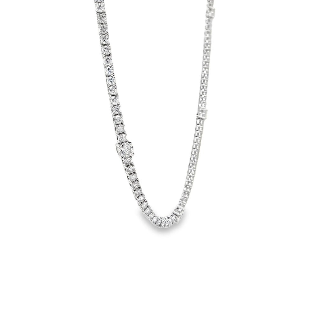 Memoire Collection Scarlett Diamond Station Necklace 18 Karat White Gold  7.09 cts Diamond - Image 11 of 12
