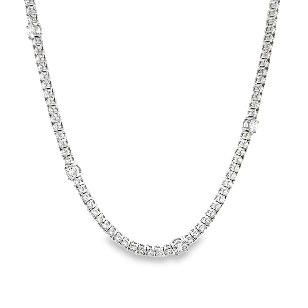 Memoire Collection Scarlett Diamond Station Necklace 18 Karat White Gold  7.09 cts Diamond - Image 12 of 12