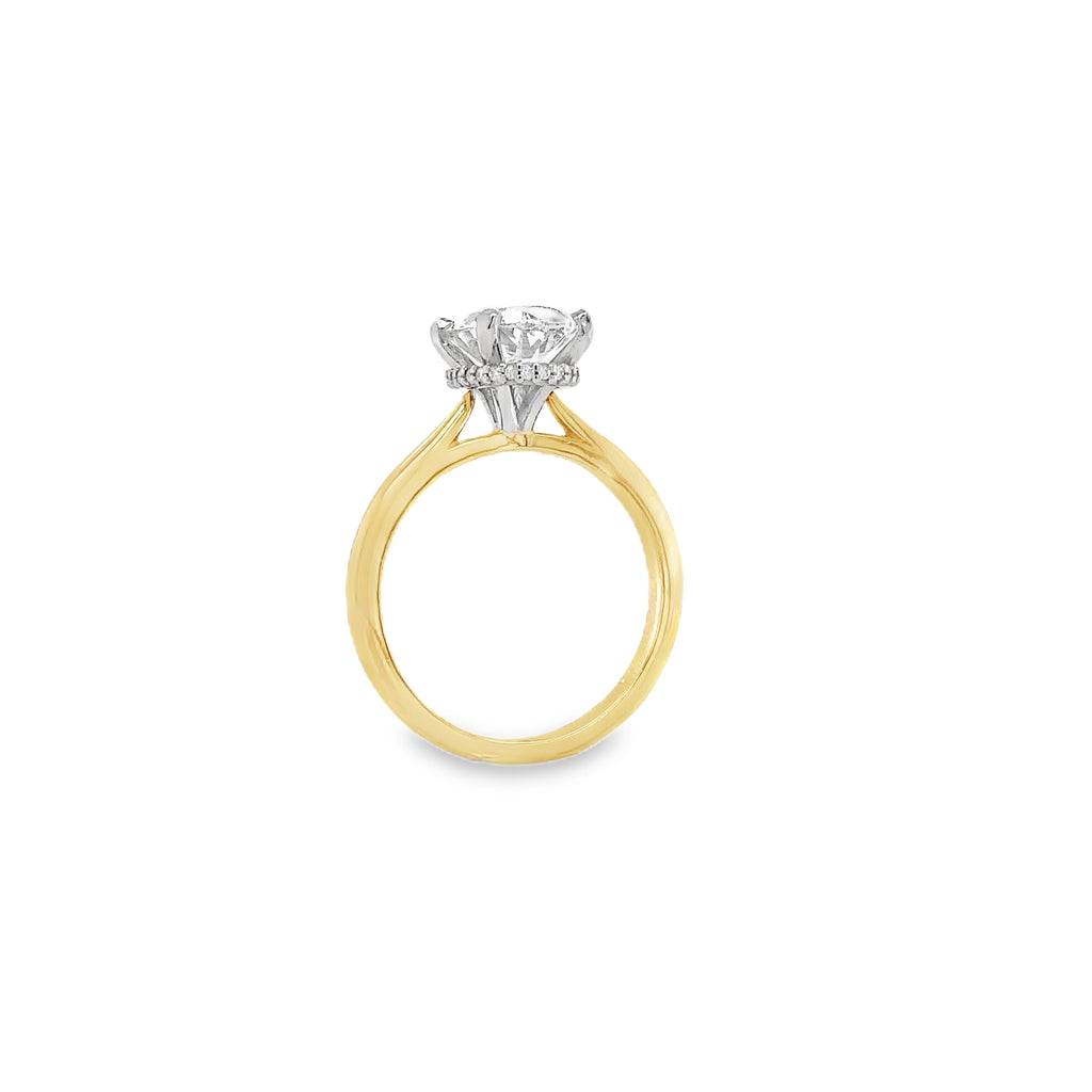 Hidden Halo Lab Grown 2 Carat Oval Diamond Engagement Ring set  in 14 kt Yellow and White Gold. - Image 6 of 11