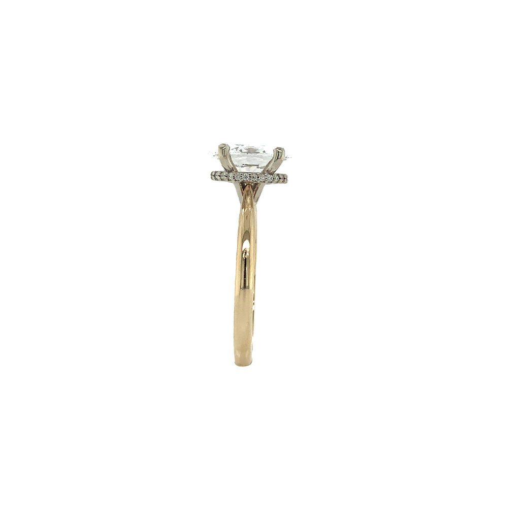 Hidden Halo Lab Grown 2 Carat Oval Diamond Engagement Ring set  in 14 kt Yellow and White Gold. - Image 7 of 11