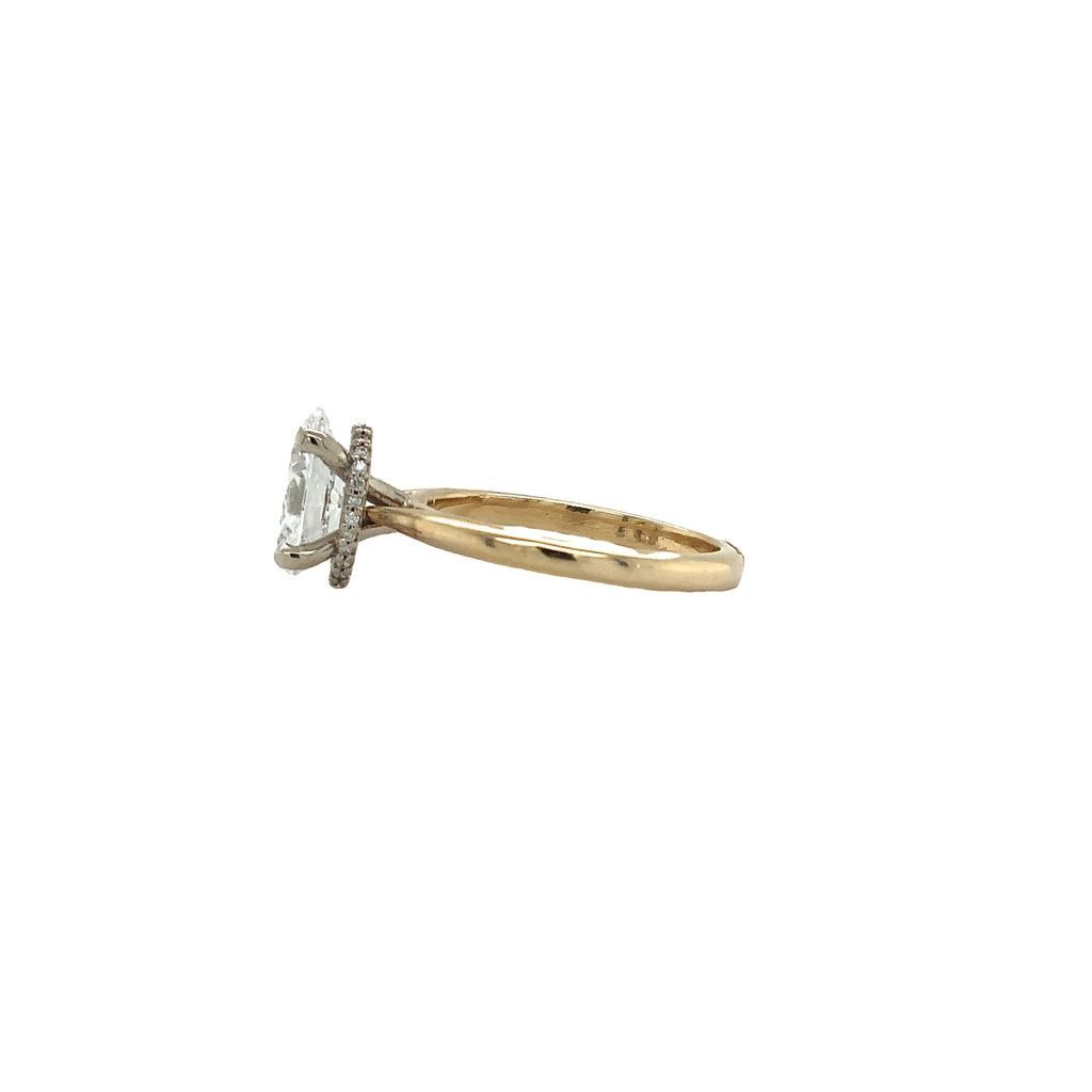 Hidden Halo Lab Grown 2 Carat Oval Diamond Engagement Ring set  in 14 kt Yellow and White Gold. - Image 9 of 11