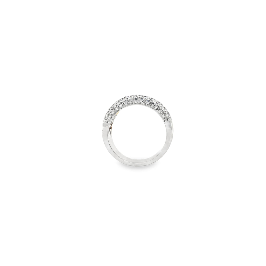 Roman + Jules Pavé Natural Pink and White Diamond Five Row Wide Band set in 18K White Gold - Image 12 of 12