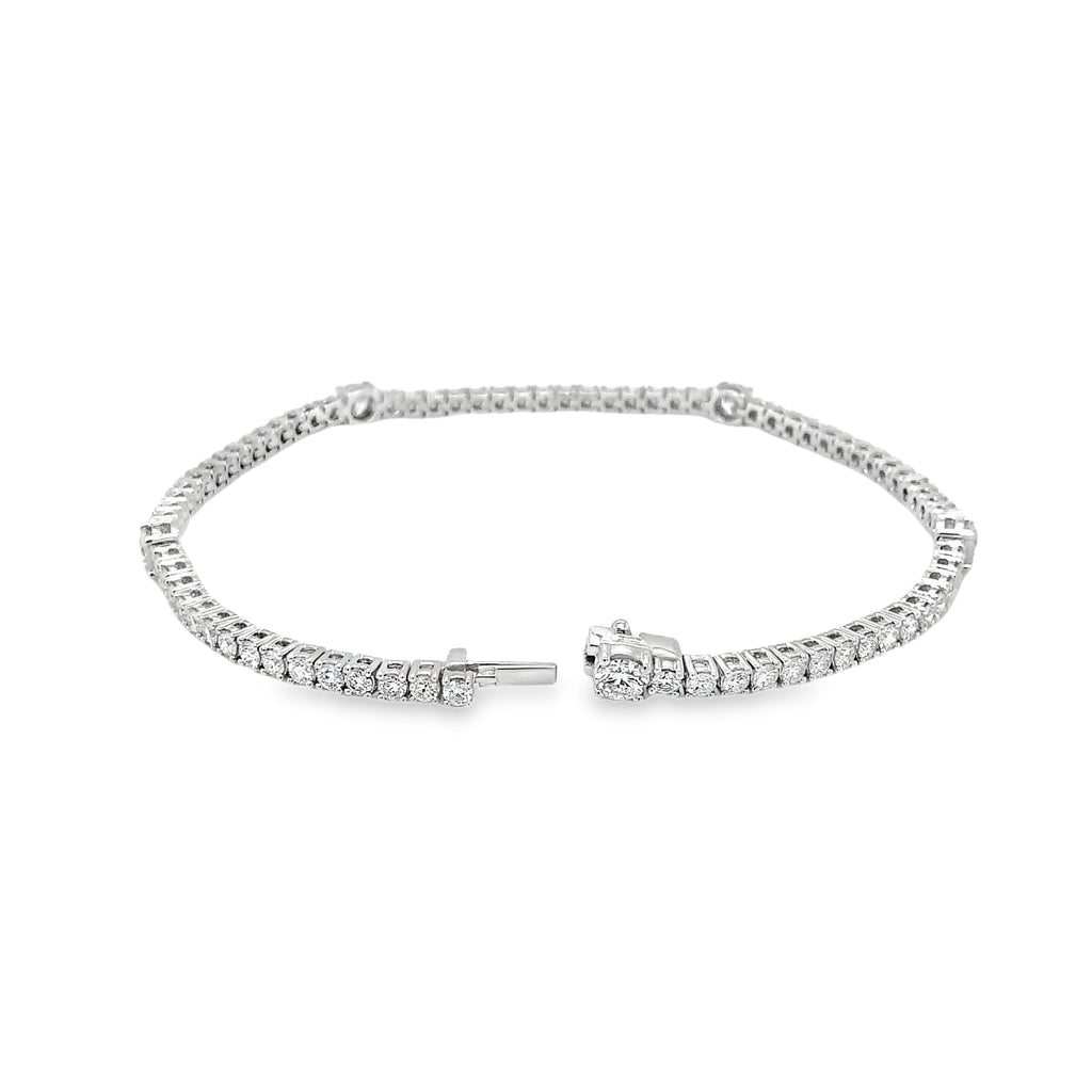 Memoire Collection Station Tennis Diamond 2.74ctw Bracelet 18K White Gold - Image 8 of 10