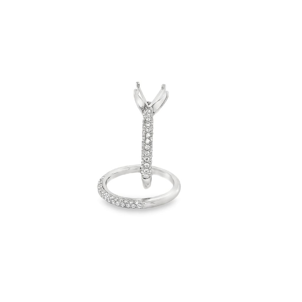 Artcarved Palladium Wedding Set 3 Row Pave 1 ct Diamond Semi Mount - Image 6 of 6