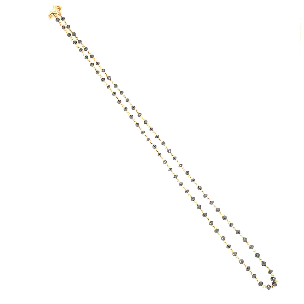 Black Diamond Beads Necklace set in 18K Yellow Gold - Image 5 of 6