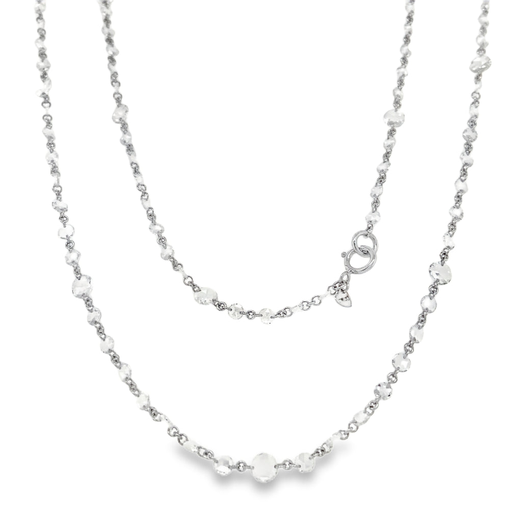 White Rosecut Diamond Necklace set in 18K White Gold - Image 2 of 8