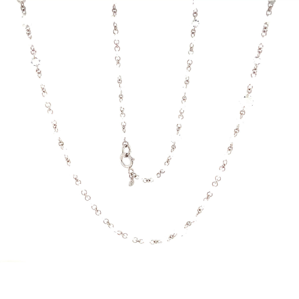 White Rosecut Diamond Necklace set in 18K White Gold - Image 3 of 8