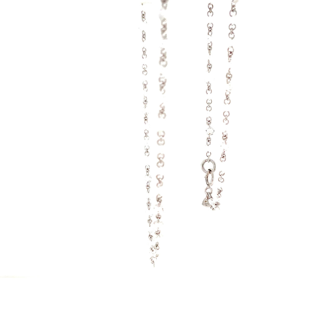 White Rosecut Diamond Necklace set in 18K White Gold - Image 4 of 8