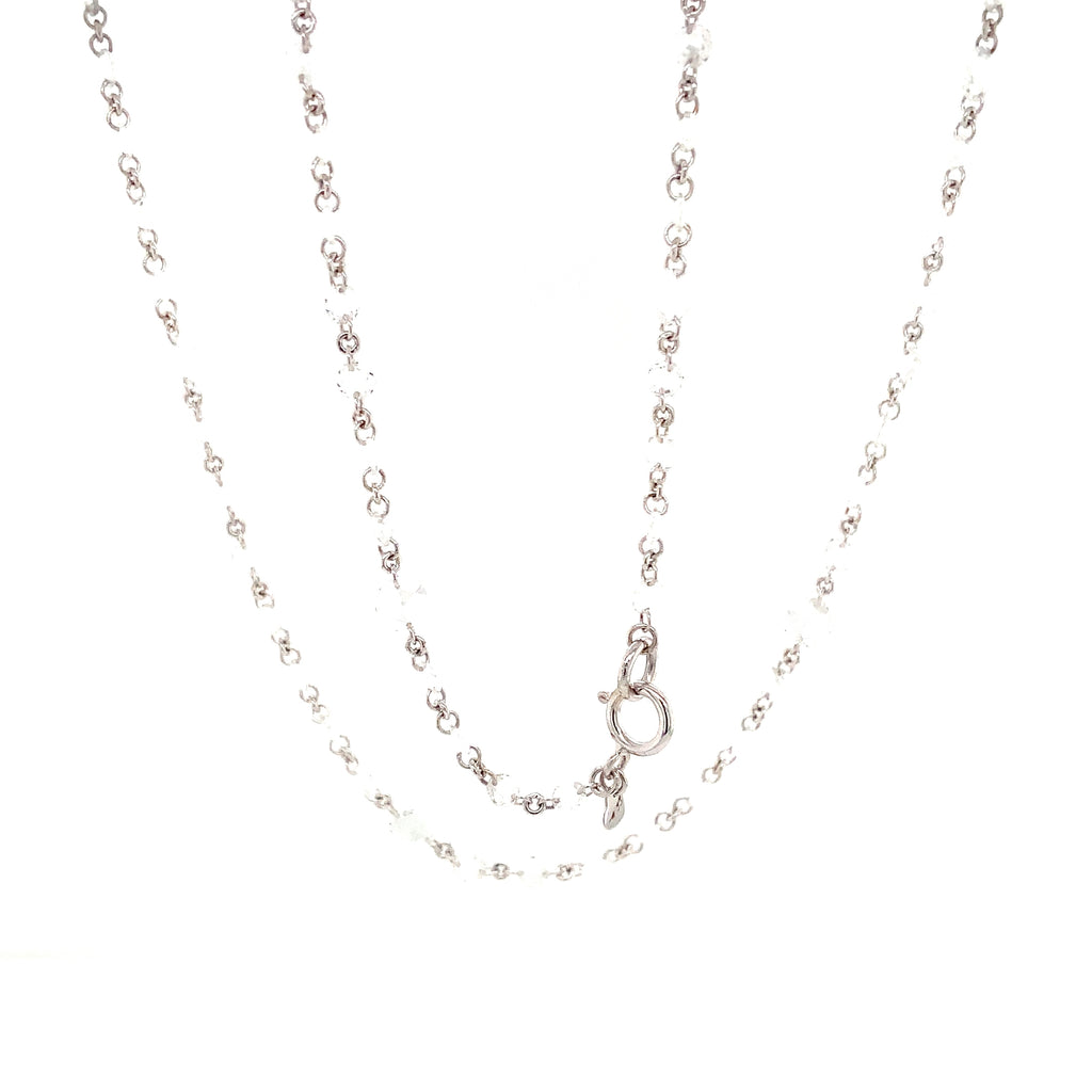 White Rosecut Diamond Necklace set in 18K White Gold - Image 5 of 8
