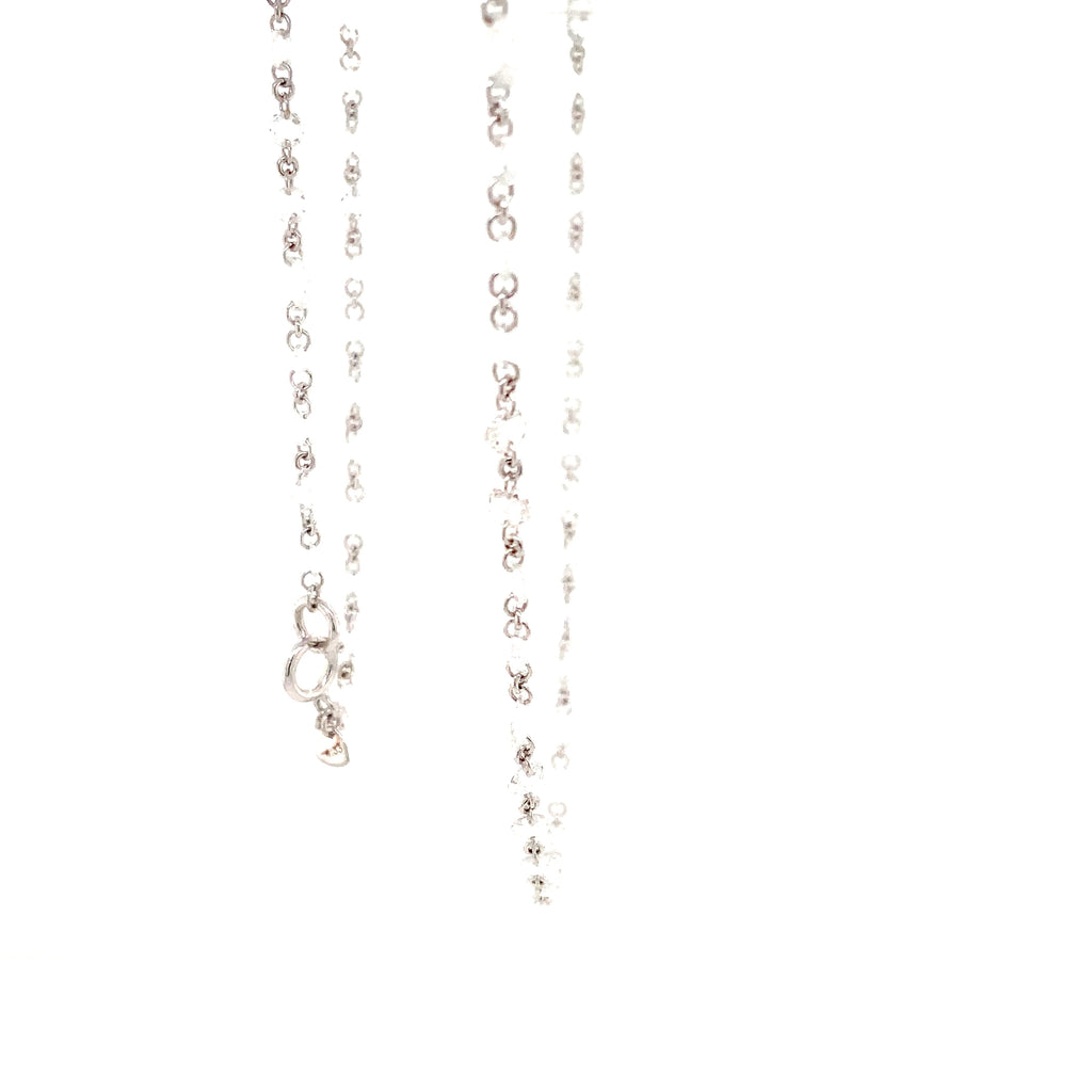 White Rosecut Diamond Necklace set in 18K White Gold - Image 6 of 8