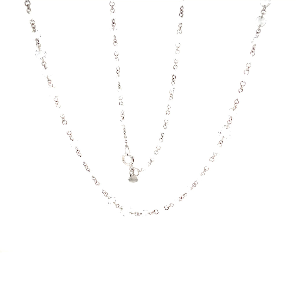 White Rosecut Diamond Necklace set in 18K White Gold - Image 8 of 8