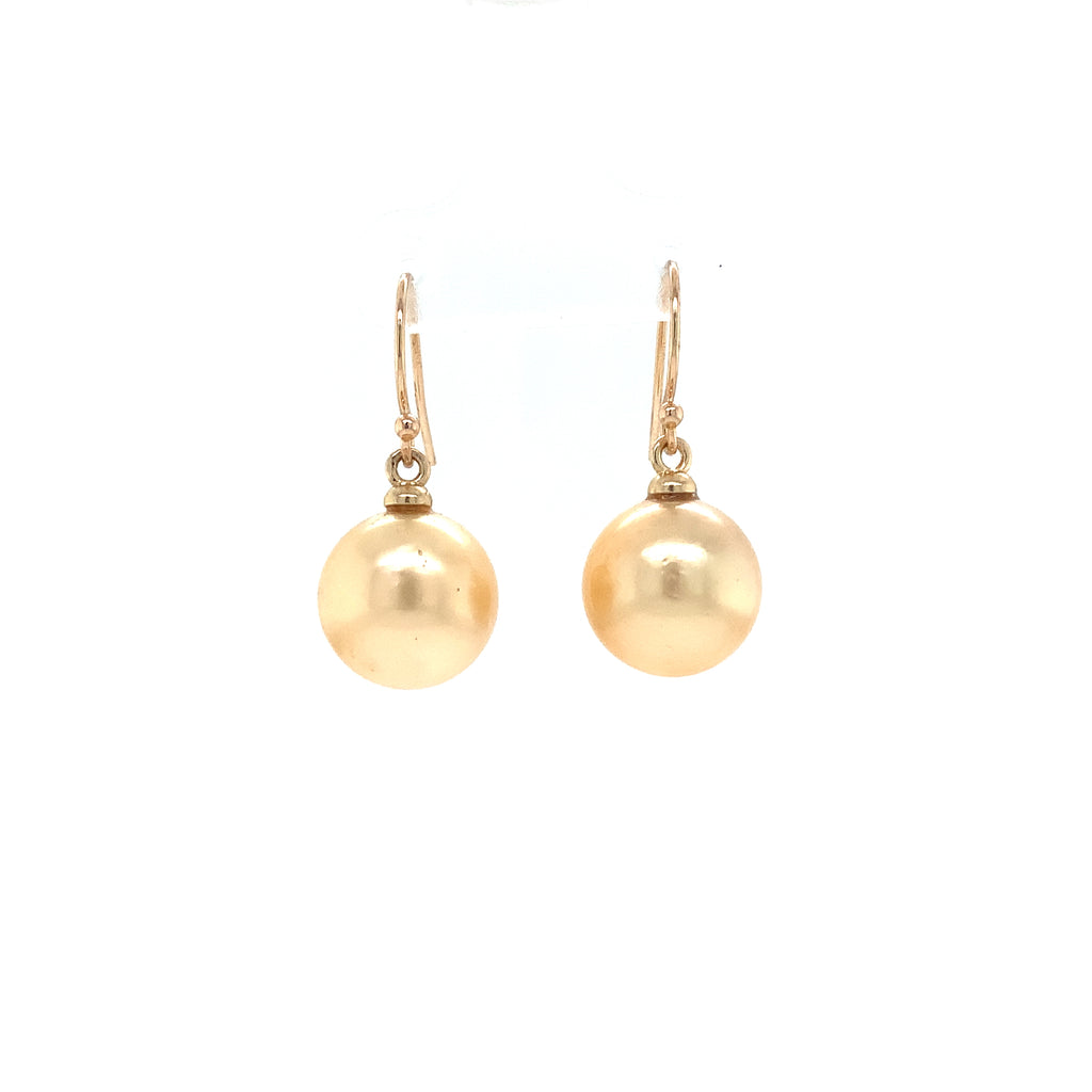 Golden South Sea Drop Pearl Earring in 14K Yellow Gold - Image 3 of 5