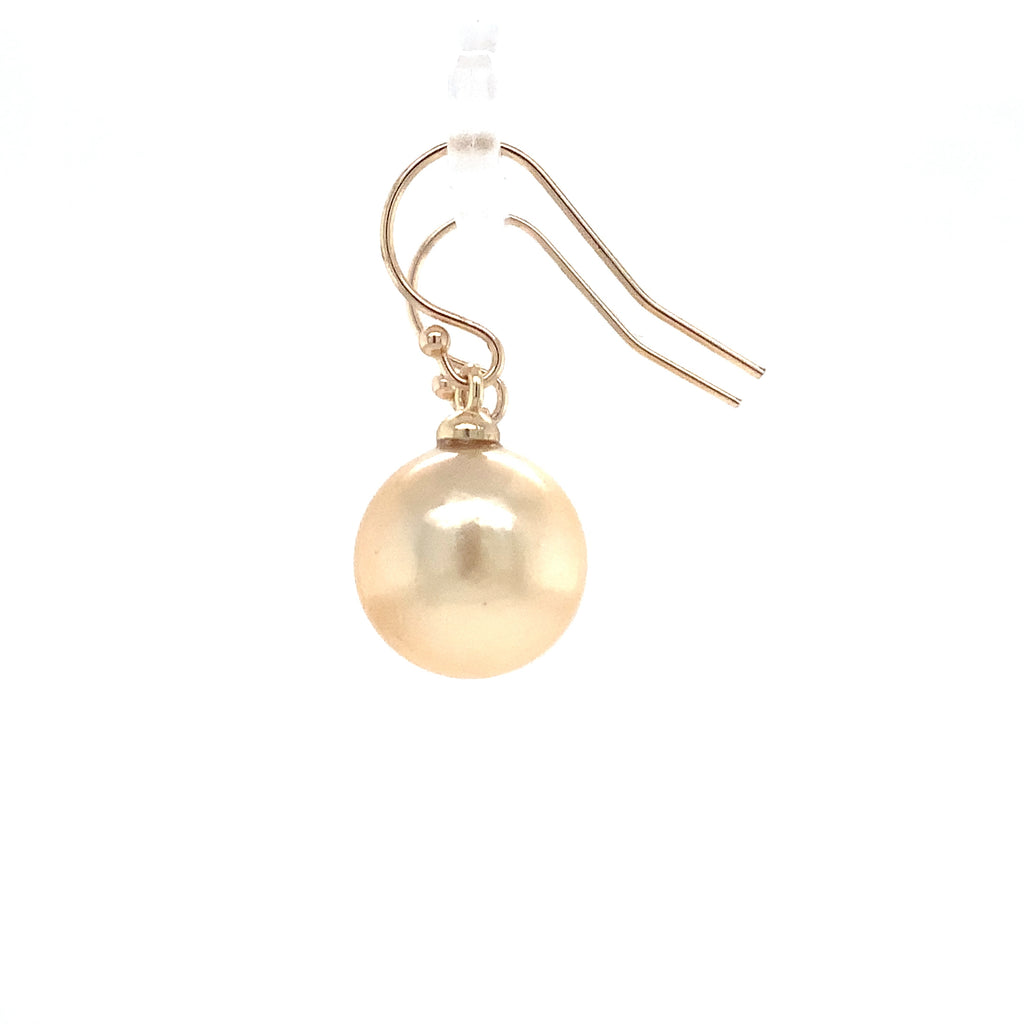 Golden South Sea Drop Pearl Earring in 14K Yellow Gold - Image 4 of 5