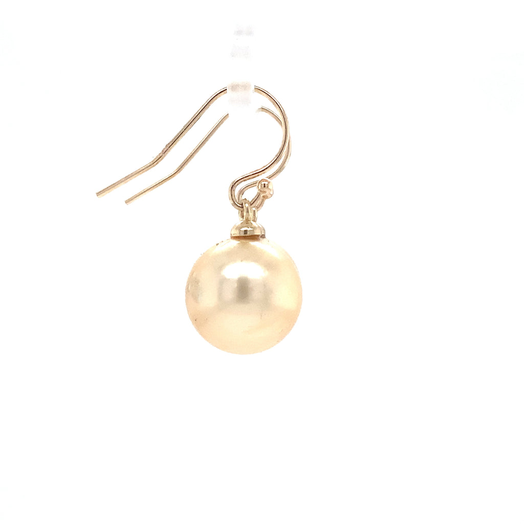 Golden South Sea Drop Pearl Earring in 14K Yellow Gold - Image 2 of 5