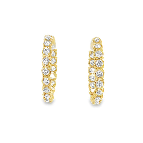 A Link Collection Diamond Hoop Earring set in 18K Yellow Gold - Image 1 of 7