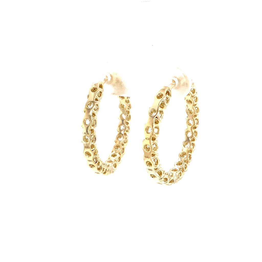 A Link Collection Diamond Hoop Earring set in 18K Yellow Gold - Image 6 of 7