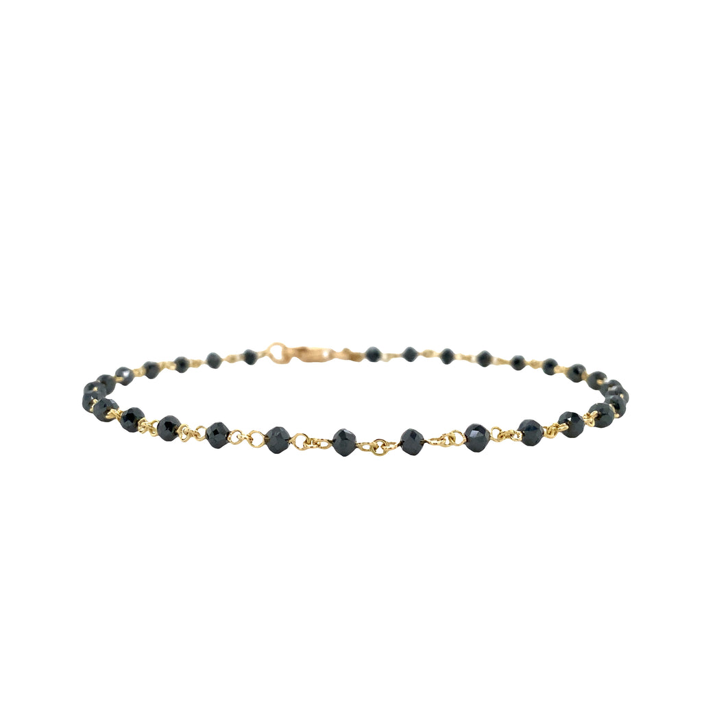 Black Diamond Beads Bracelet set in 18K Yellow Gold - Image 1 of 6