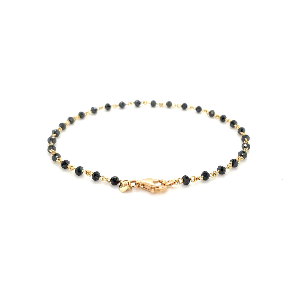 Black Diamond Beads Bracelet set in 18K Yellow Gold - Image 4 of 6