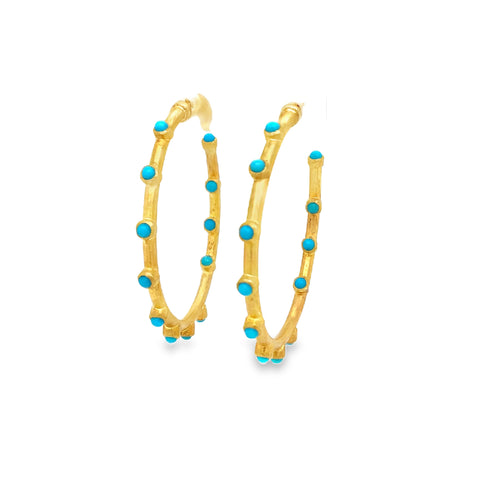 Lika Behar Pure Love Deserves Pure Gold, Turquoise Therapy Sleeping Beauty Earrings in 22K Gold - Image 1 of 8