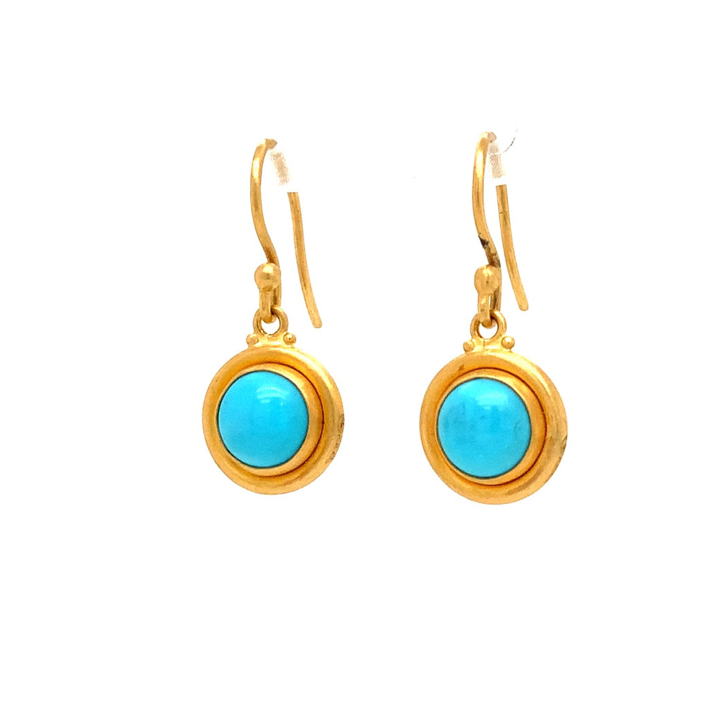 Lika Behar One of a Kind, Turquoise Therapy Drop Earring in 22K Gold - Image 1 of 9