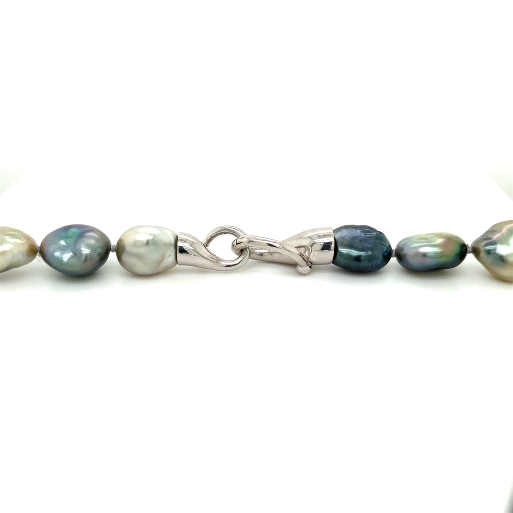 Multi Color Tahitian Large South Sea Pearl Necklace with sterling silver clasp - Image 2 of 5