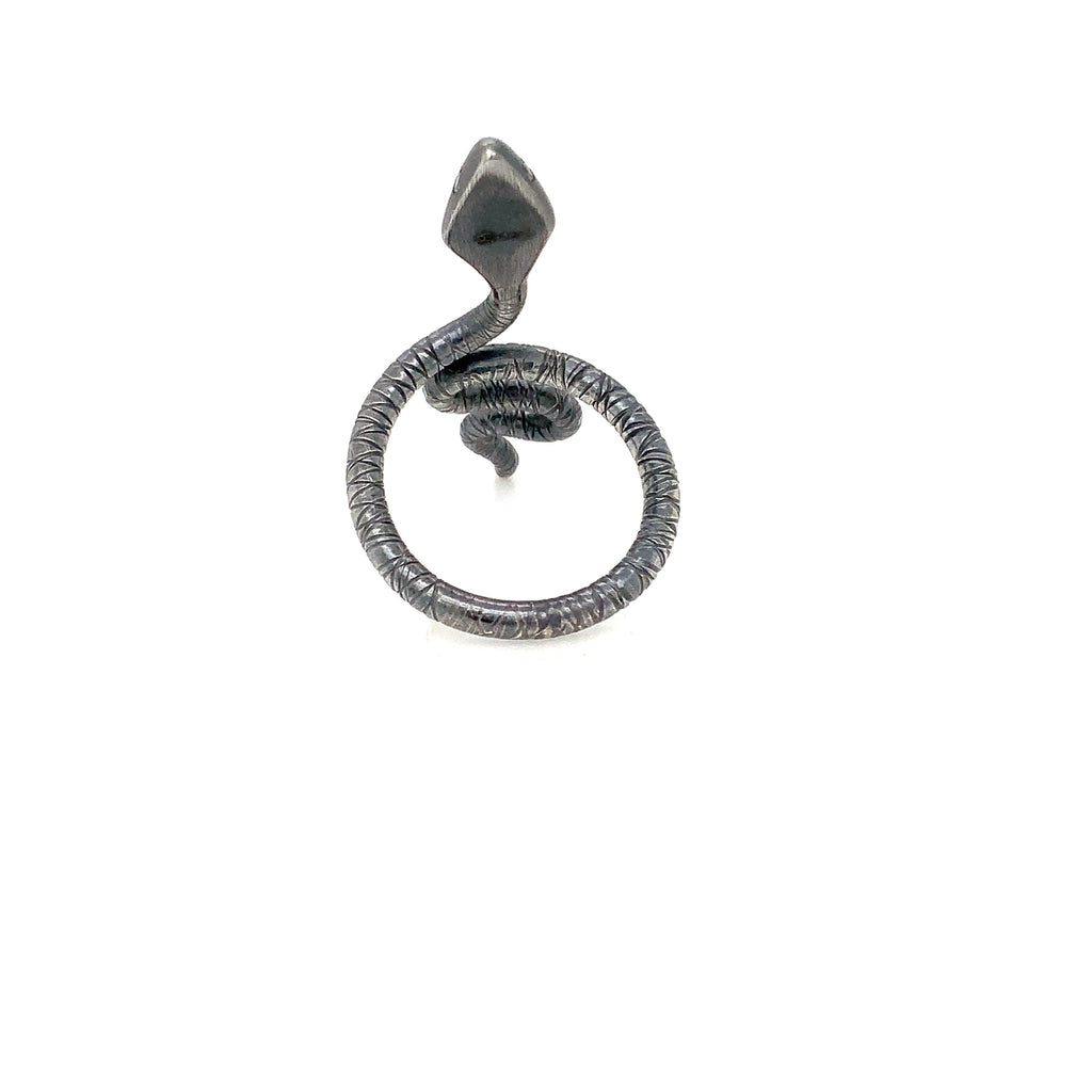 Lika Behar Collection Snake Ring with Diamond in Oxidized Sterling Sitver - Image 4 of 7
