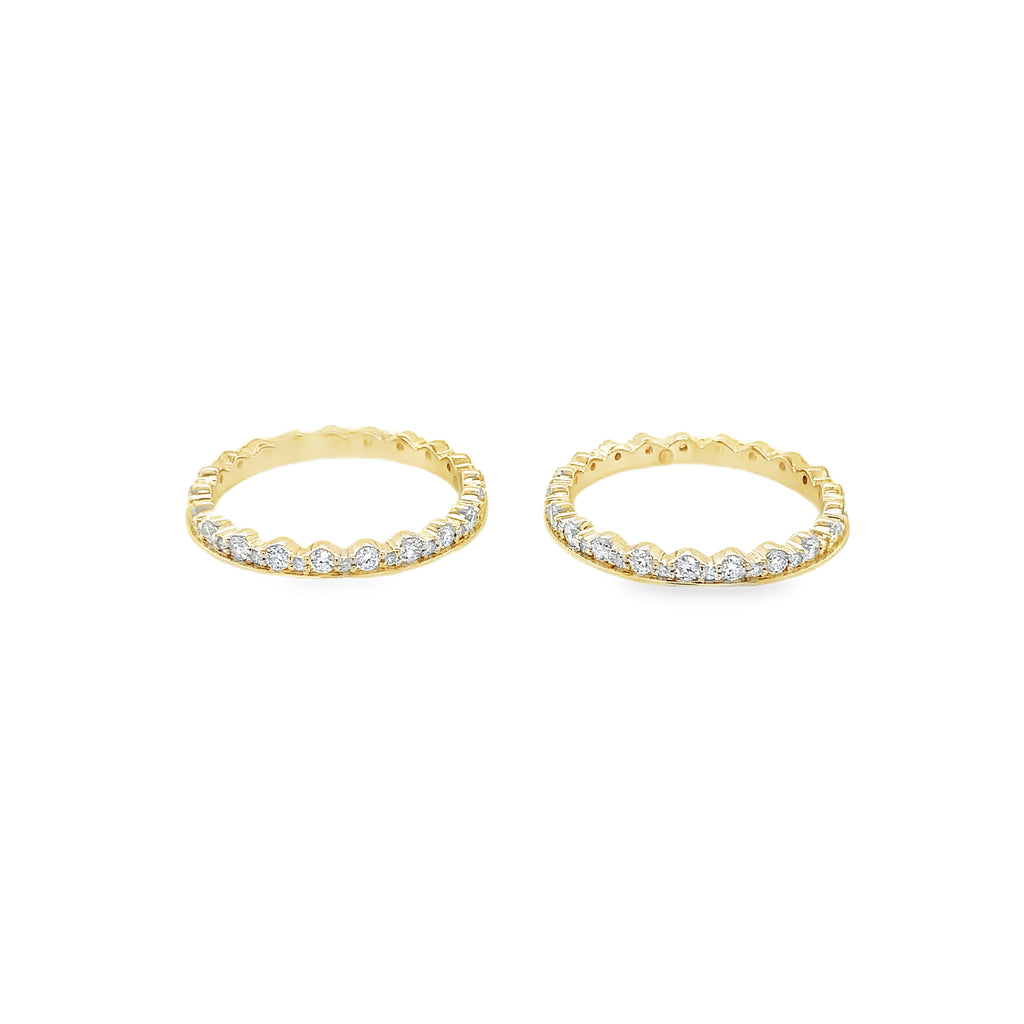Alternating Nesting Diamond Band in 14K Yellow Gold - Image 1 of 7