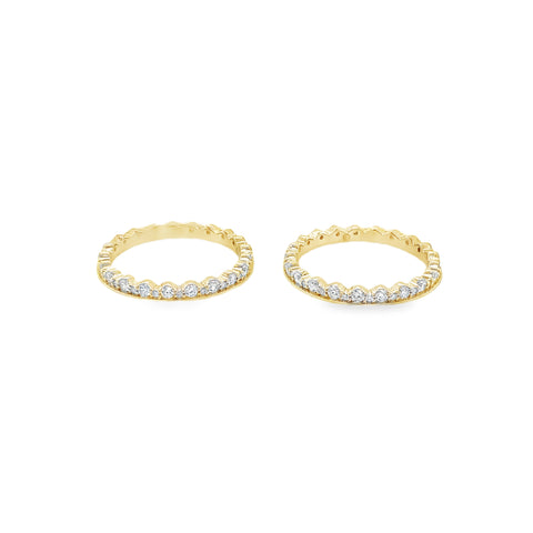 Alternating Nesting Diamond Band in 14K Yellow Gold - Image 1 of 7