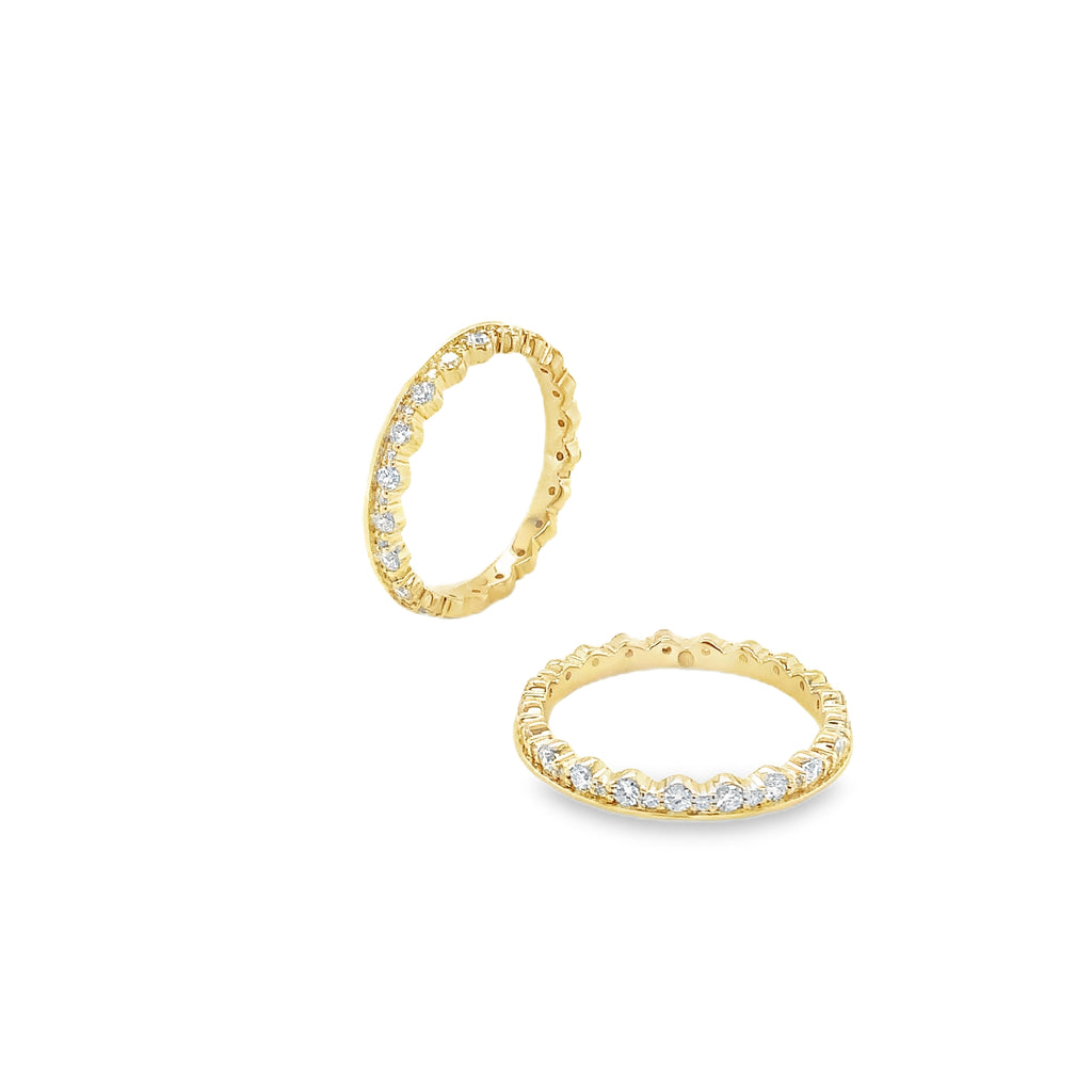 Alternating Nesting Diamond Band in 14K Yellow Gold - Image 2 of 7