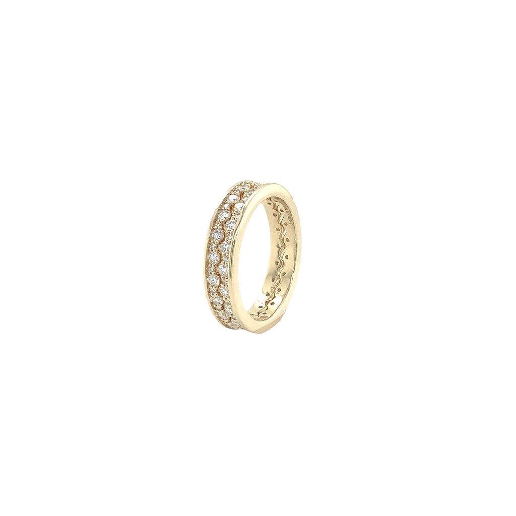 Alternating Nesting Diamond Band in 14K Yellow Gold - Image 3 of 7