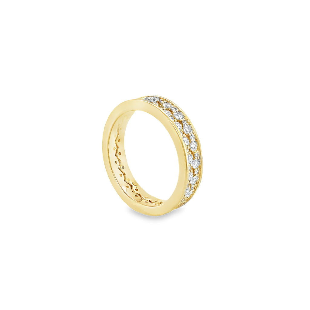 Alternating Nesting Diamond Band in 14K Yellow Gold - Image 4 of 7