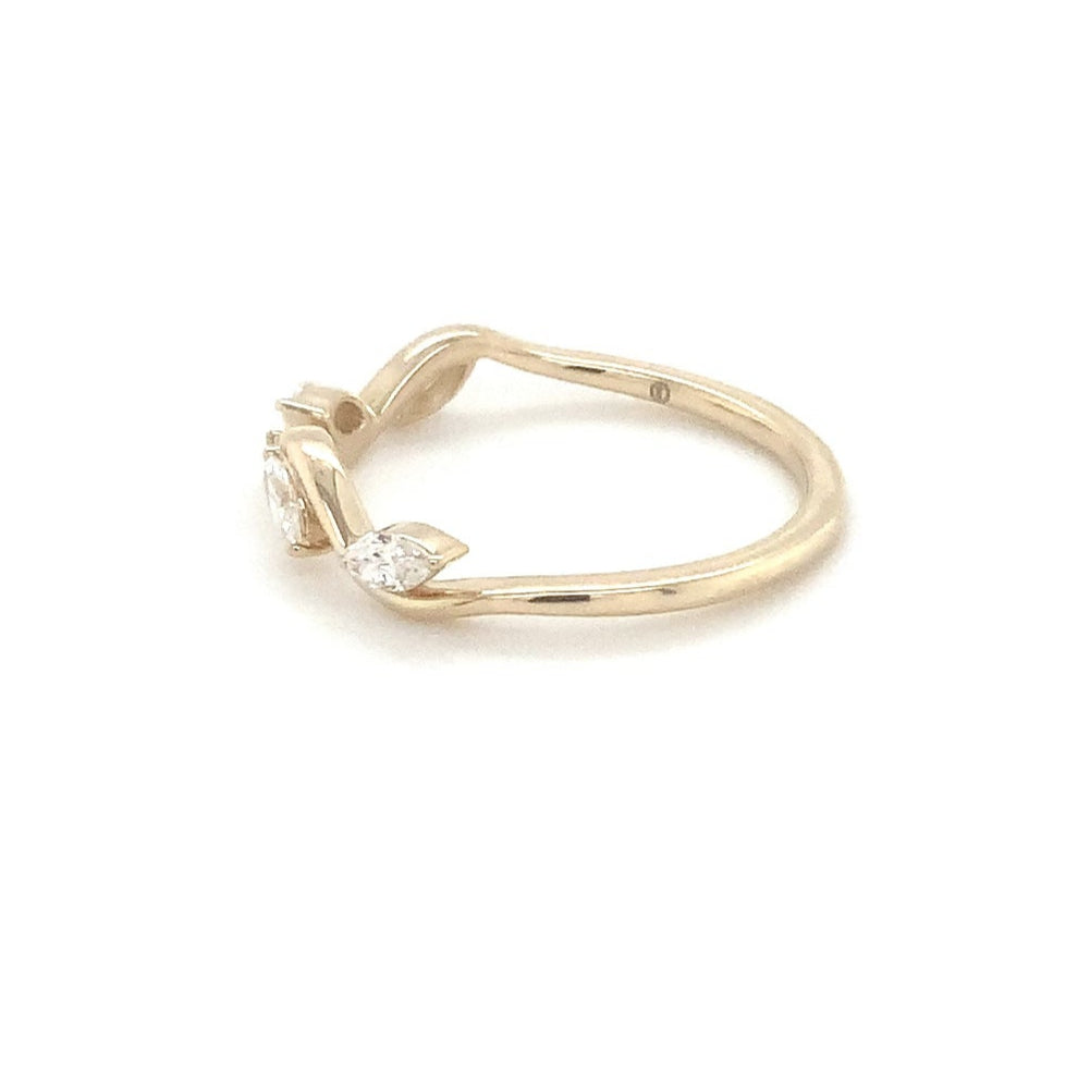 Marquise cut Diamond Leaves Wave Band set in 14K Y/G - Image 8 of 9