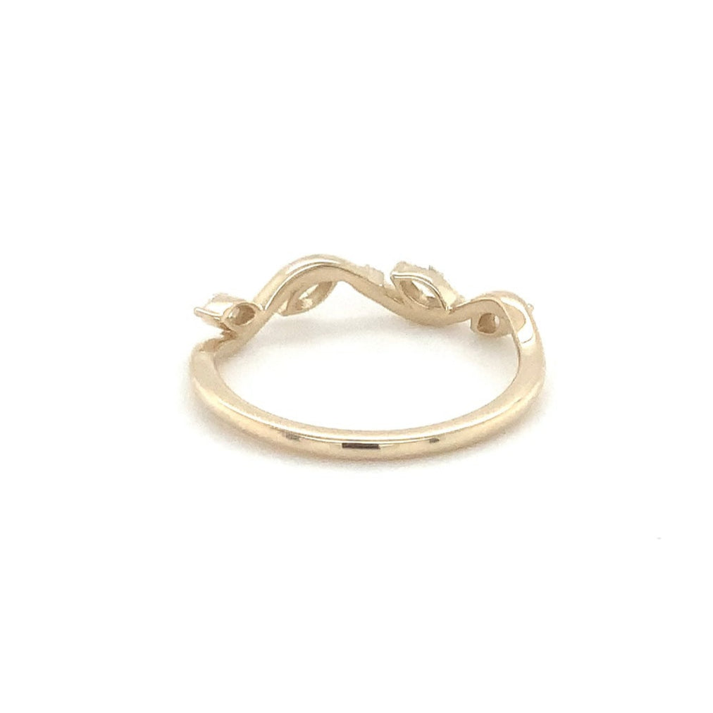 Marquise cut Diamond Leaves Wave Band set in 14K Y/G - Image 9 of 9